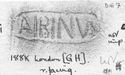 Thumbnail of Rubbing of ALBINVS 1 die 7 from Guildhall Museum, London 188K