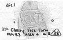 Thumbnail of Rubbing of CATTANVS die 1 from Cherry Tree Farm 32K