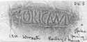 Thumbnail of Rubbing of MORICAMVLVS   die 3 from Wroxeter 12K