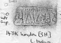 Thumbnail of Rubbing of SEX.VA.IVS die 1 from London, Guildhall Museum 143K