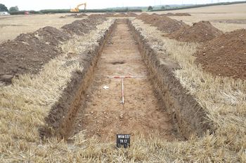 Image from Digital Archive from an Archaeological Evaluation South of Featherbroom Gardens, High Street, Wickham Market, Suffolk, August 2013
