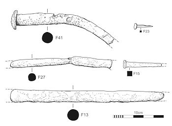 Drawing of Metal fastenings scale 1 to 2